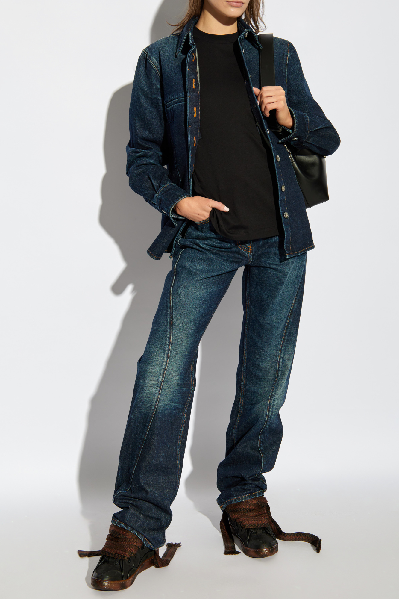デニム・ジーパン Ferragamo Wide Leg Garment-Dyed Cotton Denim Jeans Organic Cotton Wide Leg Denim – La Garçonne